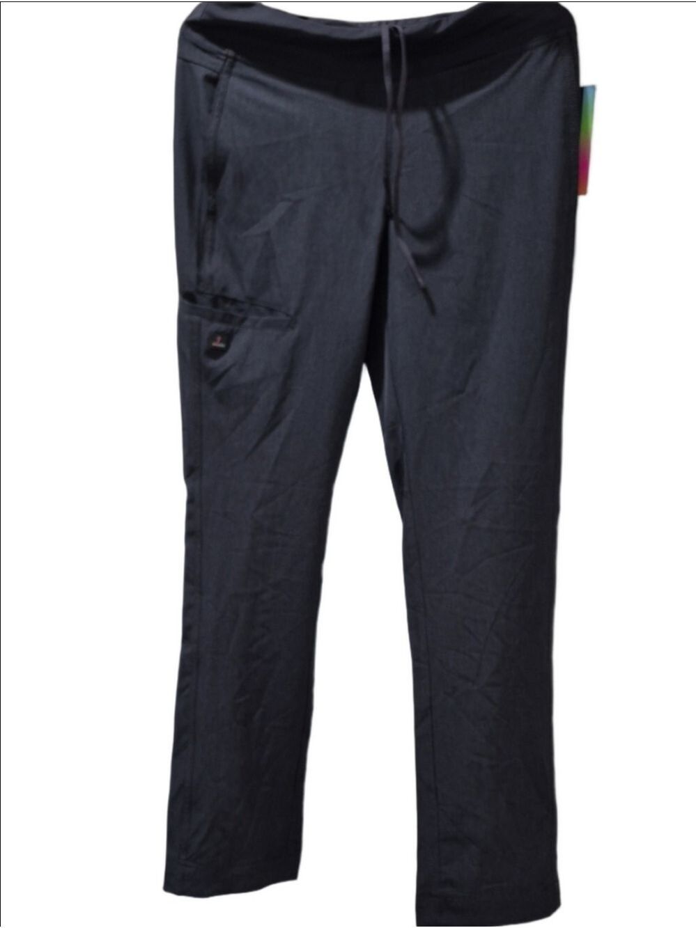 NWT Scrubletics Yoga Waist Cargo Scrub Pants Small Petite Charcoal Twist